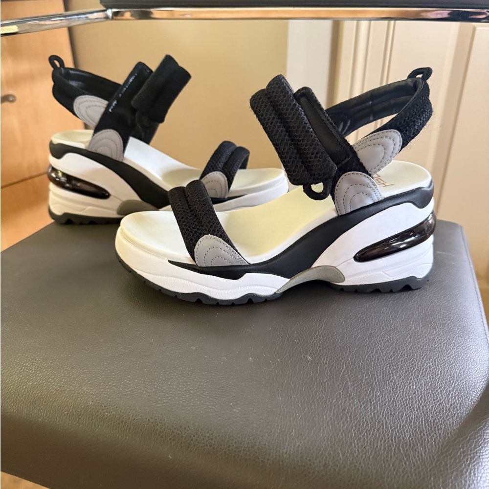 Ash Black, White & Gray Platform Sport Sandal